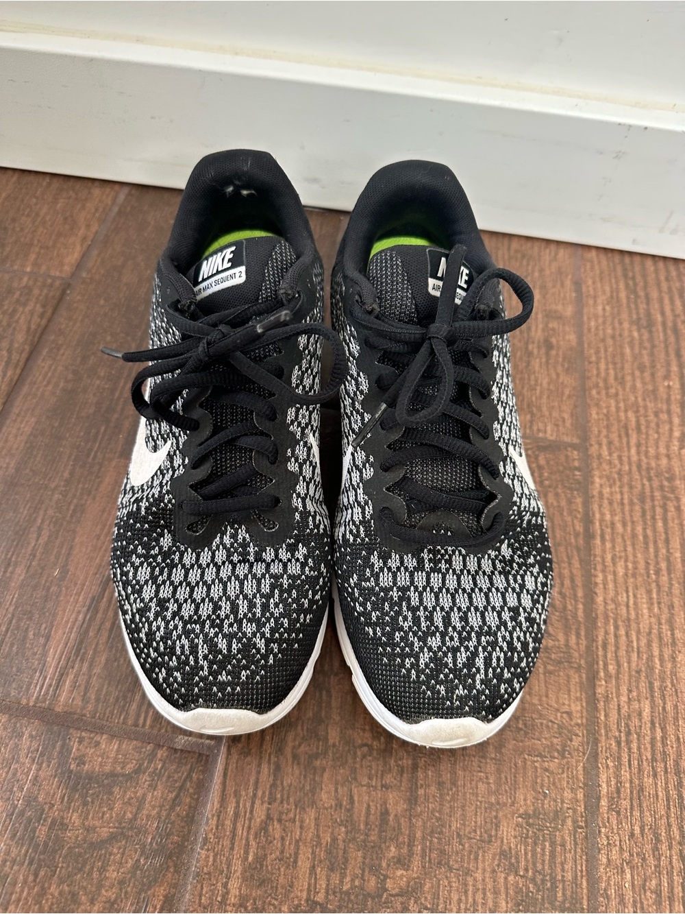 Nike Air Max Sequent 2 Black & White Knit Sneakers